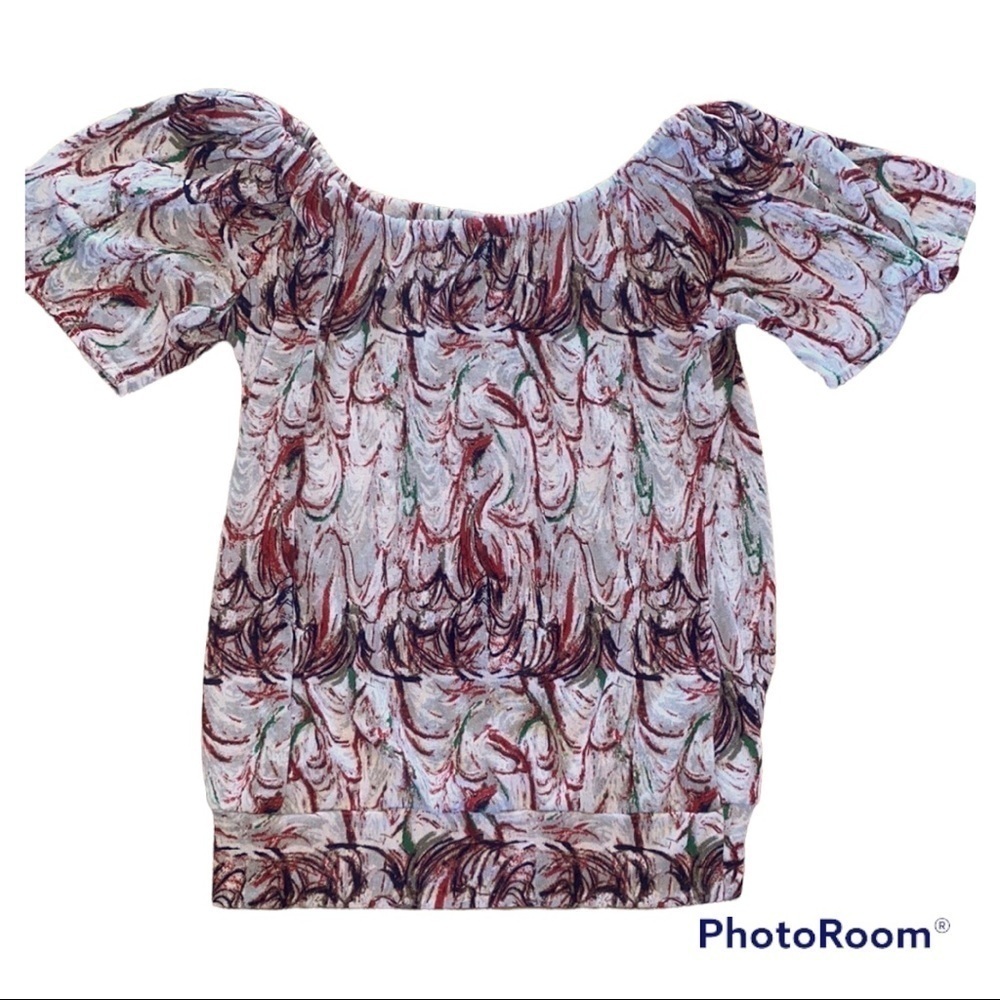 Patterned Off Shoulder Blouse L